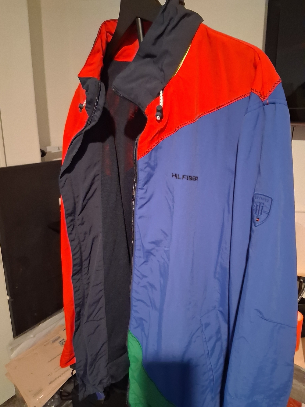 Tommy Hilfiger Navy, Red, Yellow & Blue Colorblock Bomber Jacket
